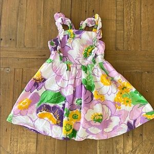 Janie and jack purple floral ruffle strap dress